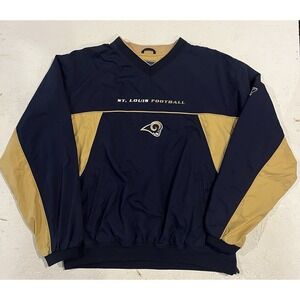 Reebok Mens St Louis Rams Pullover Size XL Windbreaker Throwback LA Rams Blue